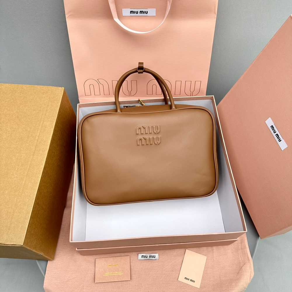 Miu Miu Leather Top Handle Bag 24 cm