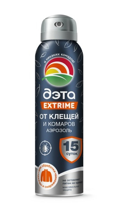 Аэрозоль ДЭТА-EXTRIME от клещей и комаров для обработки одежды 150 мл, действие до 15-и суток