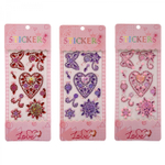 Наклейки-стразы Alingar, акриловые, "Сердце в сердце", пакет с европодвесом