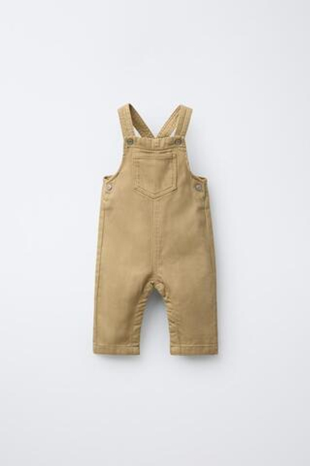 ZARA ДЛИННЫЙ ОДНОТОННЫЙ КОМБИНЕЗОН ИЗ САРЖИ, БЕЖЕВЫЙ