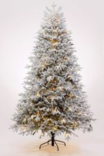 Заснеженная елка с гирляндой встроенной «Изумрудная» (Литая хвоя) 250 см / 2,5 м