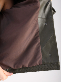 Кожаная куртка демисезонная вязанная