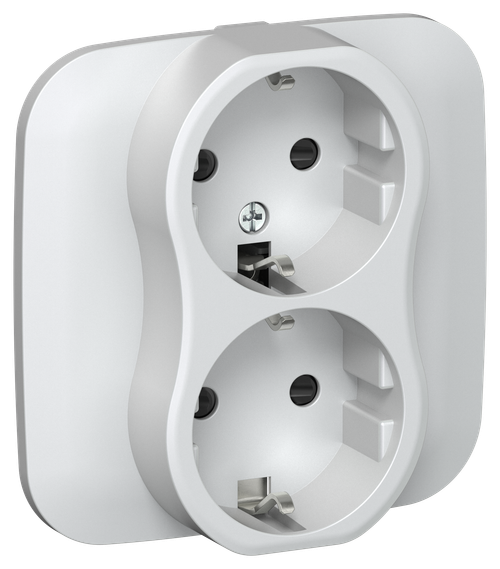 FLITE Розетка 2-местная с заземлением с защитными шторками 16А РСш12-0-А-ФлЖ жемчуг IEK