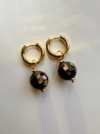 Серьги Диско Блек из перламутра