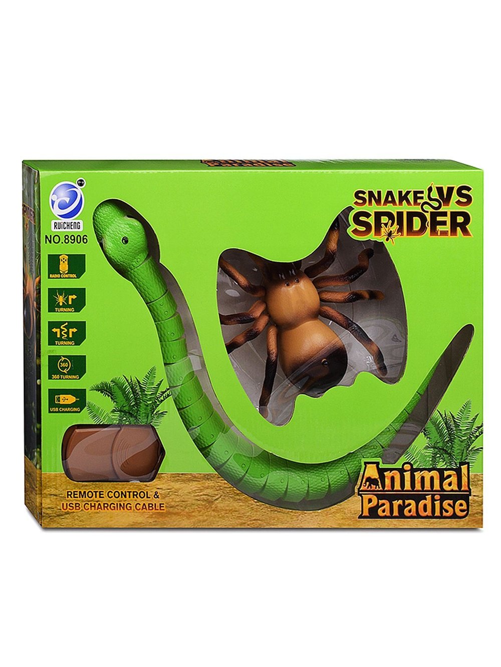Игрушка радиоуправляемая Паук со змеей (8906)