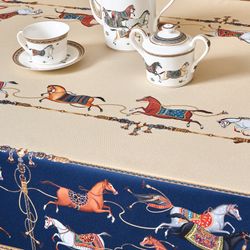 СКАТЕРТЬ "PASSAGE" 140Х300СМ ,БЕЖЕВЫЙ,100% ХЛОПОК С ПРОПИТКОЙ,ТВИЛ