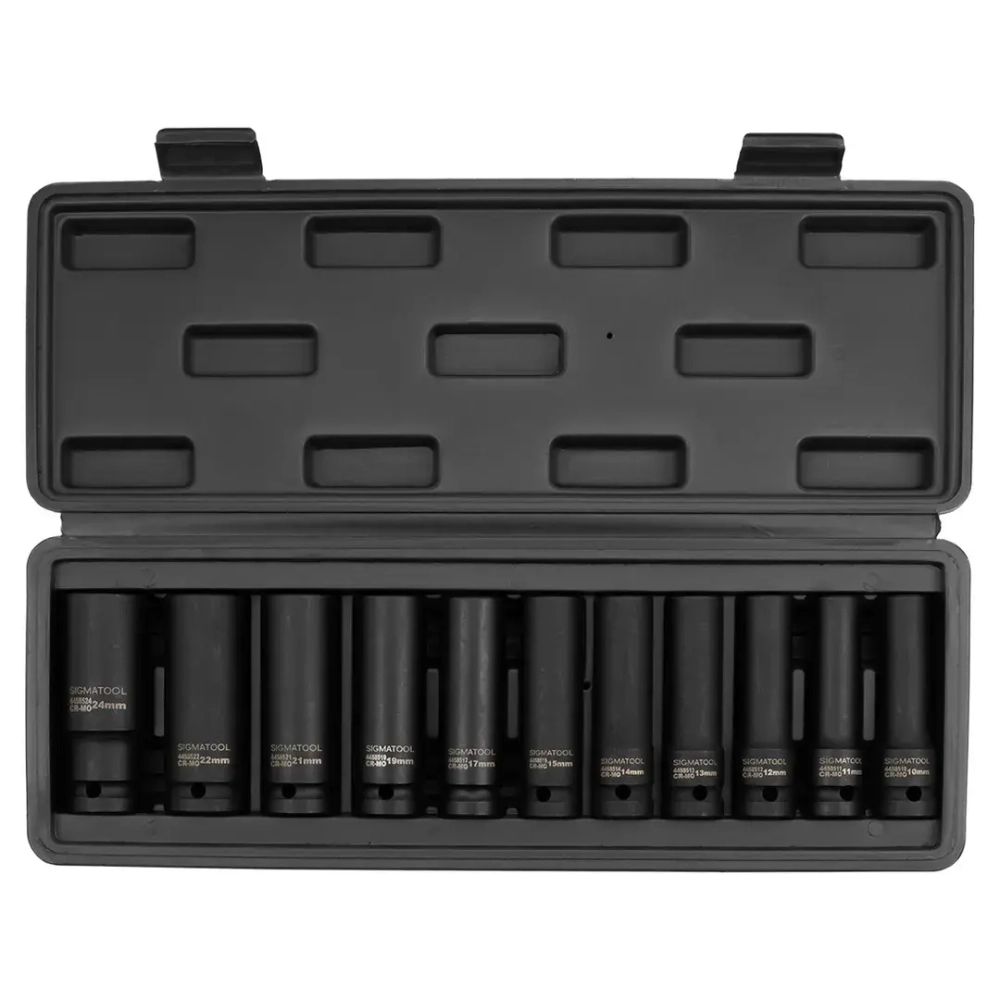Головки глубокие, набор 11пр., 1/2''(6гр.) SIGMATOOL SIGMATOOL-4117-5MPB