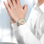 STARKING Automatic Mechanical Movement Stainless Steel Watchband Watch Unisex White Dial Waterproof