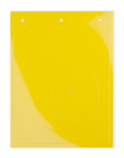 Табличка полужесткая для маркировки кнопок аварийного останова. ПВХ. Желтая.