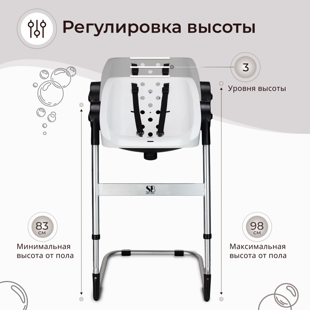 Ванночка - стульчик для купания Sweet Baby 2в1+ Charli Chair White