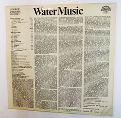 Винтажная виниловая пластинка LP Handel Гендель Soloists Prague Chamber Orchestra Water Music, Complete (Чехословакия 1989)