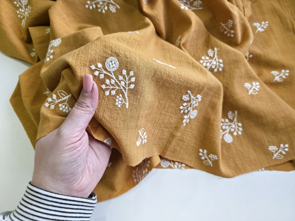 ГОРЧИЦА - Хлопколен с вышивкой (1394 Евгения)