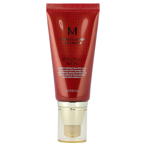 Missha, M Perfect Cover, BB-крем, SPF 42/PA+++, оттенок № 25 тёплый бежевый, 50 мл (1,69 жидк. унции)