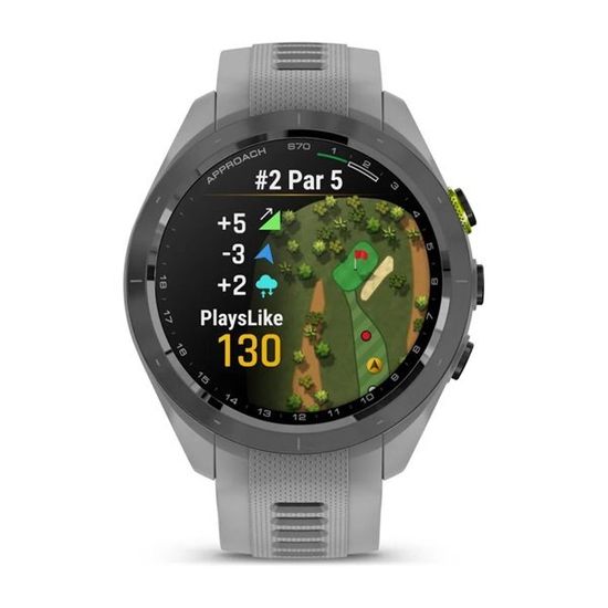 Умные часы Garmin Approach S70 (42 мм) с черным керамическим безелем и серым ремешком