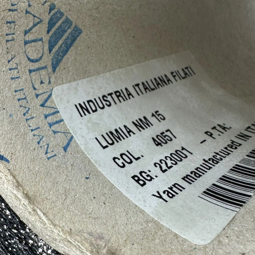 LUMIA - Industria Italiana Filati; вискоза, люрекс фактурный; 1500м/100гр; col.4057, цвет: черненое серебро