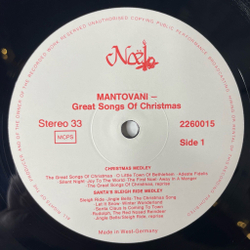 Винтажная виниловая пластинка LP Mantovani and His Orchestra Great Songs Of Christmas (Germany 1980)