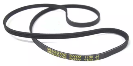 Ремень 1100 J4 Megadyne для стиральной машины Whirlpool (Вирпул) 1103мм черный, желтая надпись
