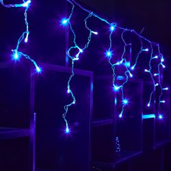 ULD-B1805-048-DTA BLUE IP20 Бахрома светодиодная. 1.8м. 48 светодиодов. Синий свет. Провод прозрачный. ТМ Uniel