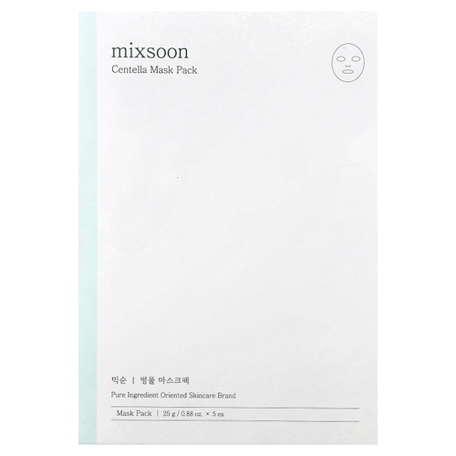 Mixsoon, маска для лица с готу колой, 5 шт. по 25 г (0,88 унции)