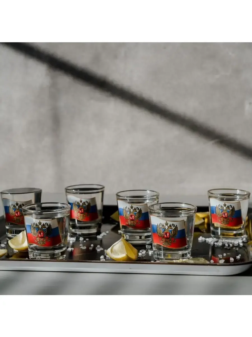 Набор рюмок стеклянных "Россия" 6 шт 50 мл