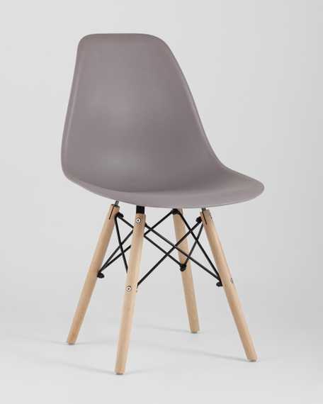 Eames Style DSW темно-бежевый пластик, стальной каркас, натуральный массив бука