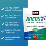 Force Factor, комплексная формула для здоровья глаз AREDS2+, тропические фрукты, 60 жевательных таблеток