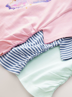 Футболка для девочки Next AM0-630, 3 шт., Мятный, Розовый, Синий