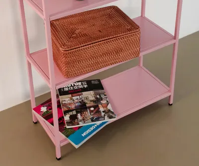 Стеллаж металлический 155х60х25, розовый