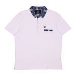 Белое поло Lyle & Scott с клетчатыми деталями, L