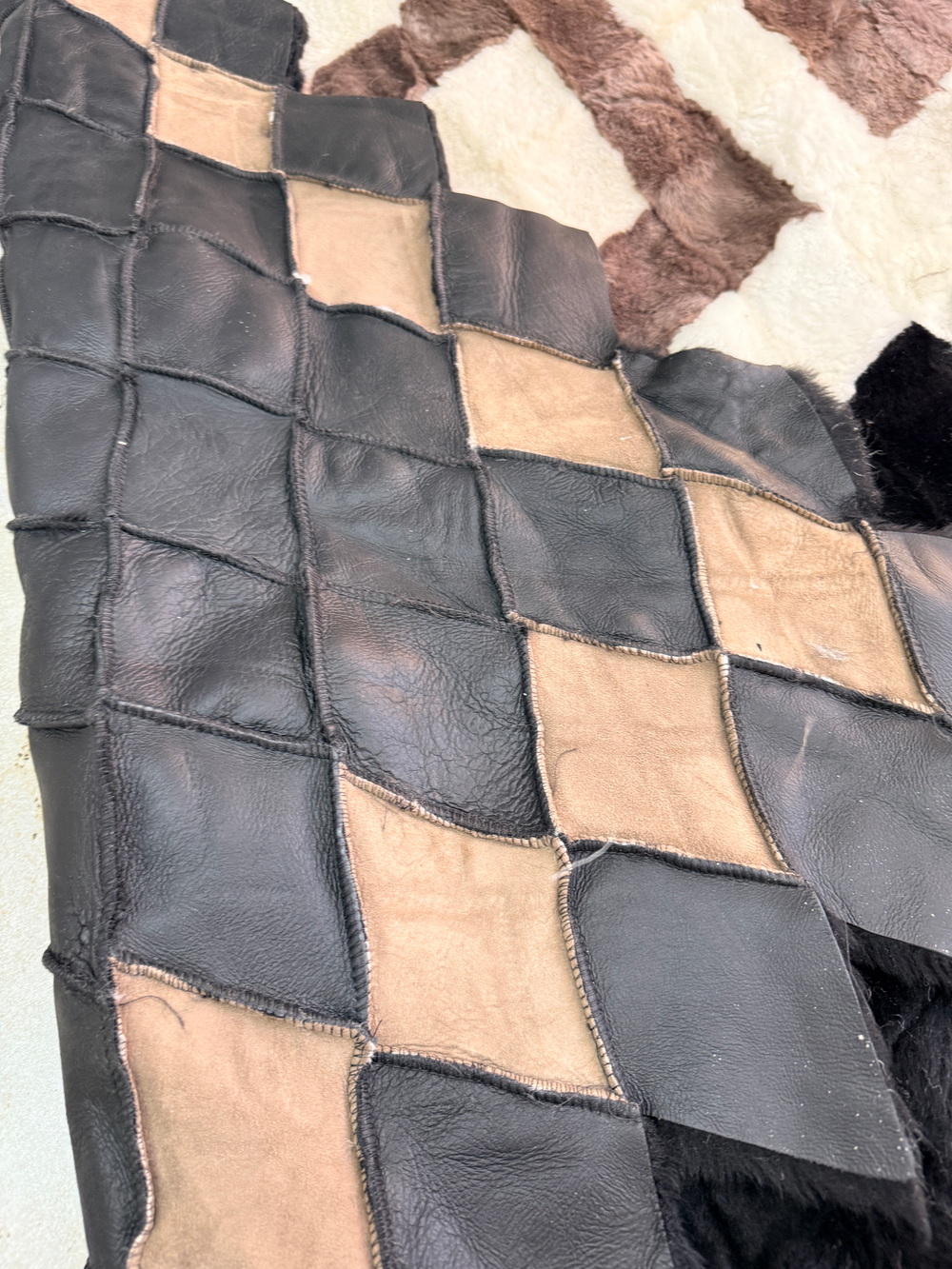 Покрывало меховое ковер из шкуры овчины