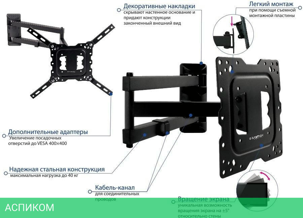 Кронштейн Kromax DIX-18 черный (20203)