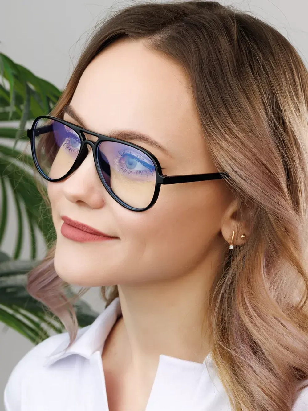 Очки для компьютера имиджевые защитные прозрачные нулевки