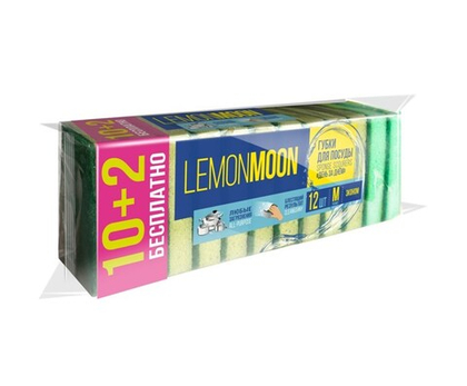 Губка для посуды 90х60х25 поролон 12 шт. L011 40шт/кор.