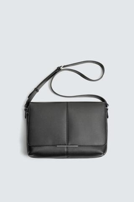 ZARA СУМКА С КЛАПАНОМ, ЧЕРНЫЙ