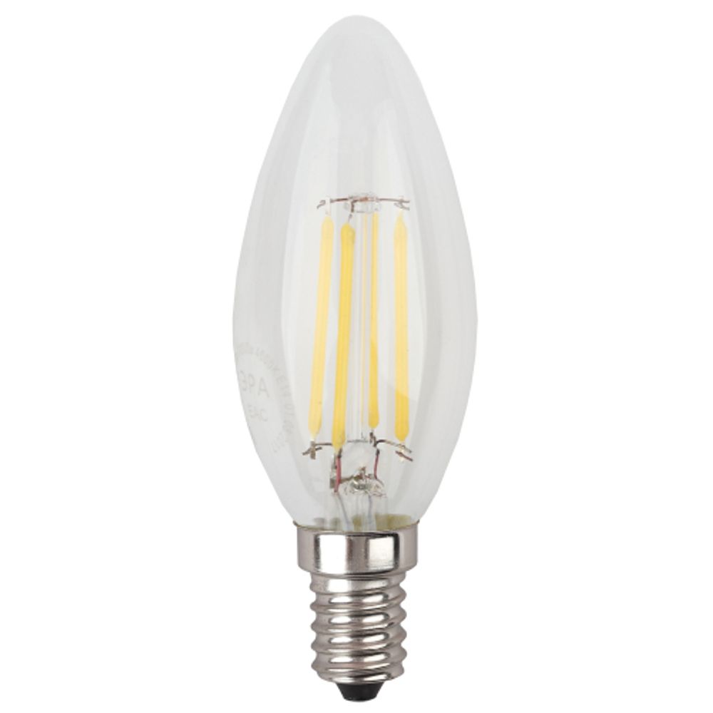Лампа светодиодная ЭРА F-LED B35-9w-840-E14 9Вт филамент свеча нейтральный белый свет Е14 | Филаментные декоративные