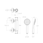 Смеситель термостатический для душа с душевым комплектом BLAUTHERM 943402T3