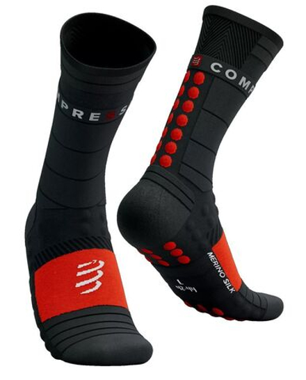 Теннисные носки Compressport Pro Racing Run Winter 1P - black/high risk red
