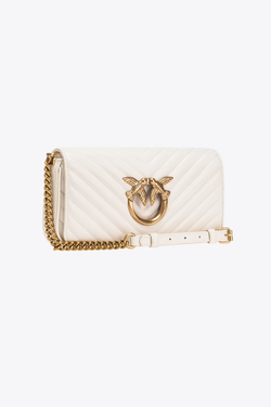 MINI LOVE BAG CLICK BAGUETTE CHEVRON – white-antique gold