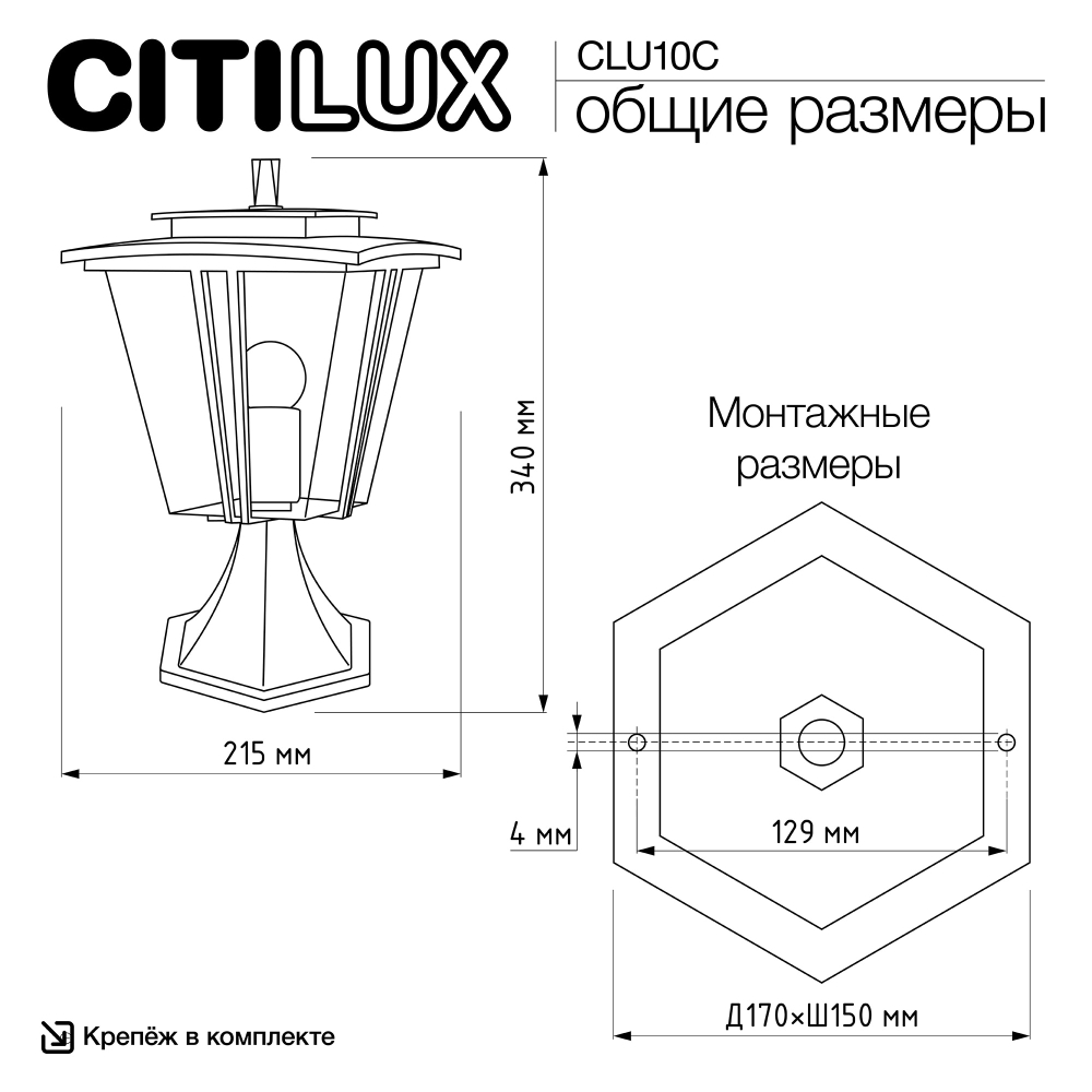 Citilux FORTS CLU10С Уличный парковый светильник