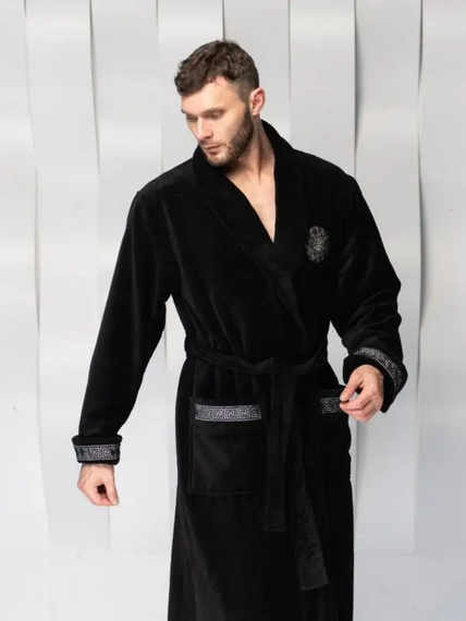 Халат мужской Gianni без капюшона Черный "Polens"