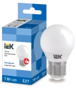 Лампа светодиодная ECO G45 шар 7Вт 230В 6500К Е27 IEK LLE-G45-7-230-65-E27