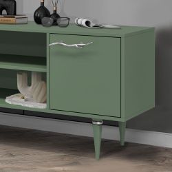 Тумба под ТВ Арт Колор matte 155см Классик Сильвер Зеленый нефрит матовый