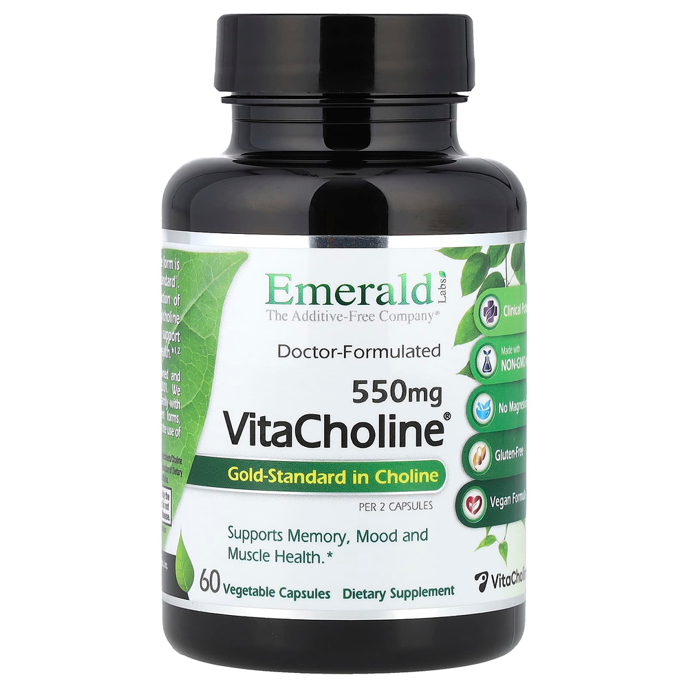 Emerald Laboratories, VitaCholine®, 60 растительных капсул (275 мг на капсулу)