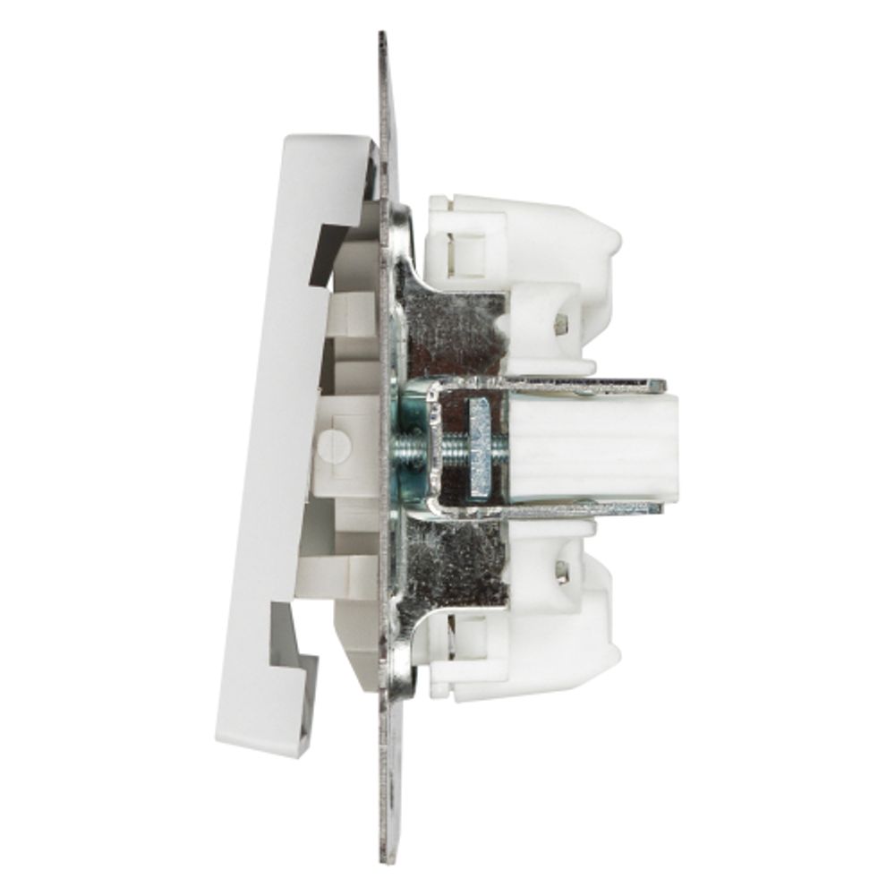 Выключатель Intro Accent 6-105-01 двойной с подсветкой, 10А-250В, IP20, СУ, AL/CU, белый