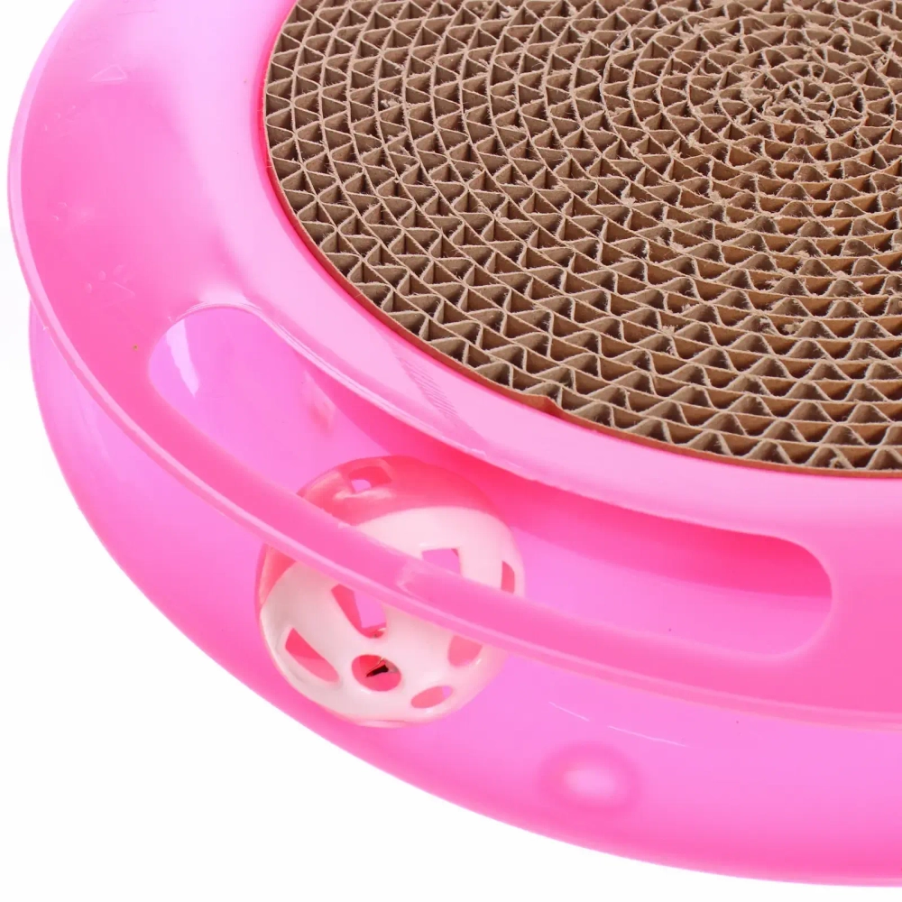 Игрушка для кошек интерактивная с пружинкой перышками «ЛАПКИБум», цвет розовый, 36*25см