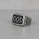 Печатка из стали "God"