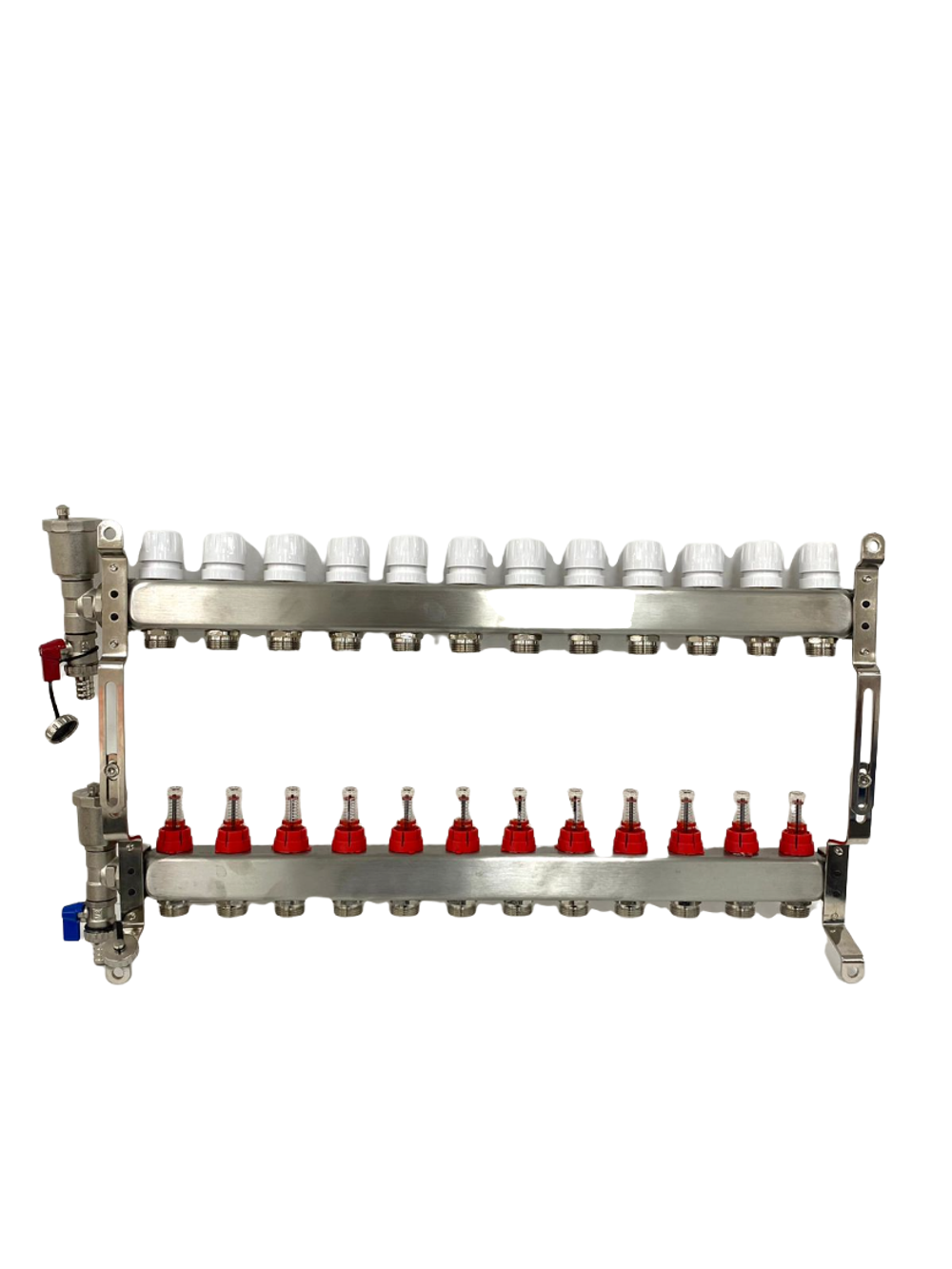 Коллекторная группа с расходомерами САРМАТ 1"х3/4" 12 вых. нержавейка (CN)