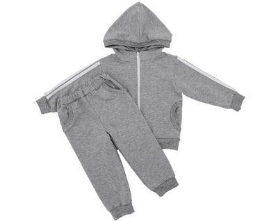 Костюм спортивный на молнии Р-р 98 серый меланж (Солнечный миф)
