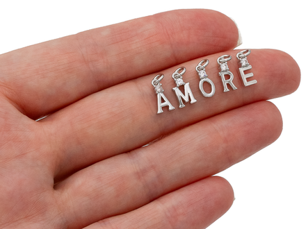 Подвески-буквы "Letter" с фианитом (в ассортименте)