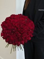 Букет из красной розы (50см) 101 шт под ленту